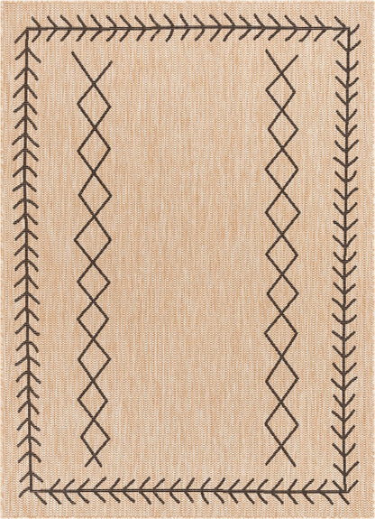 Posie Tribal Moroccan Pattern Natural Indoor Outdoor Jute Rug MIL-52