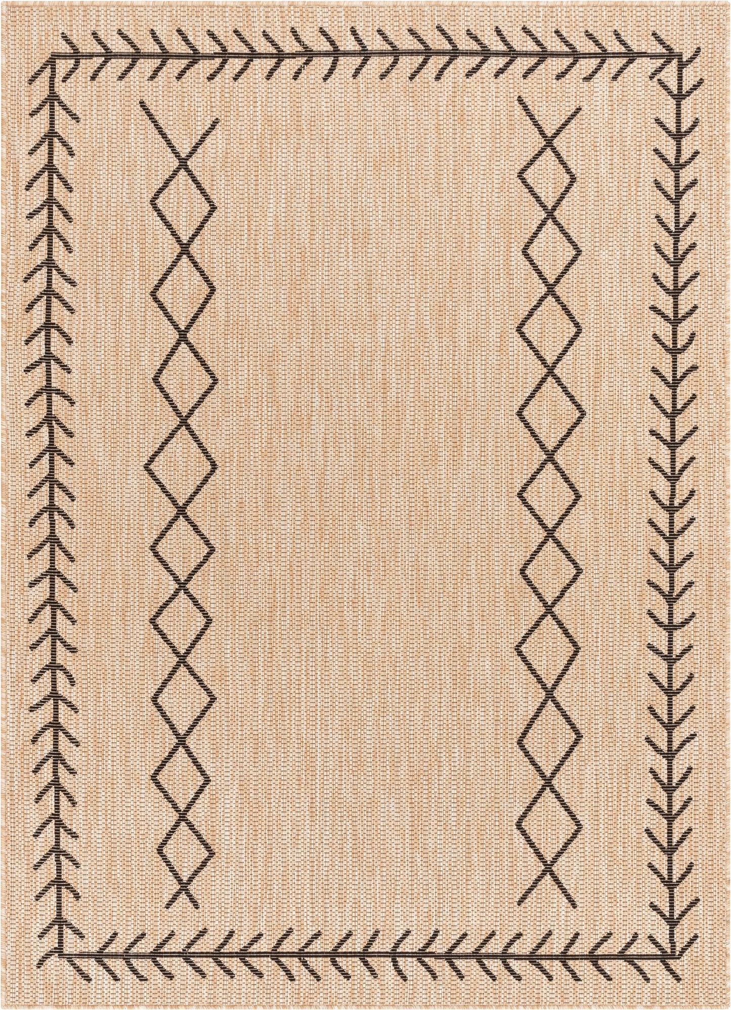 Posie Tribal Moroccan Pattern Natural Indoor Outdoor Jute Rug MIL-52