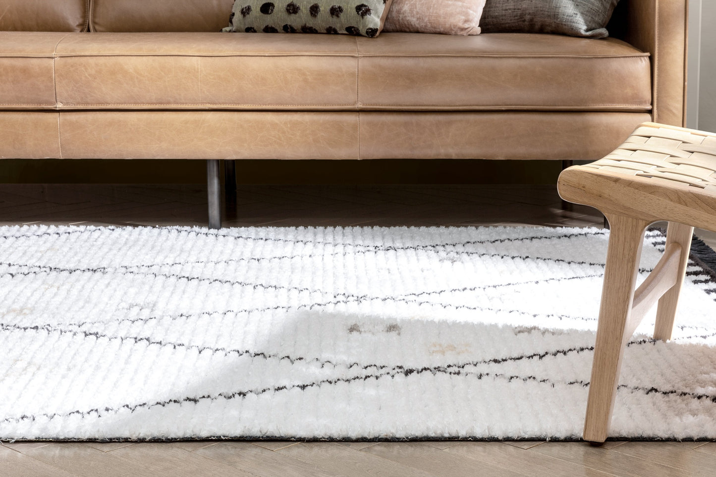 Soyala Tribal Diamond Lattice Pattern Grey High-Low Textured Pile Rug MYA-47
