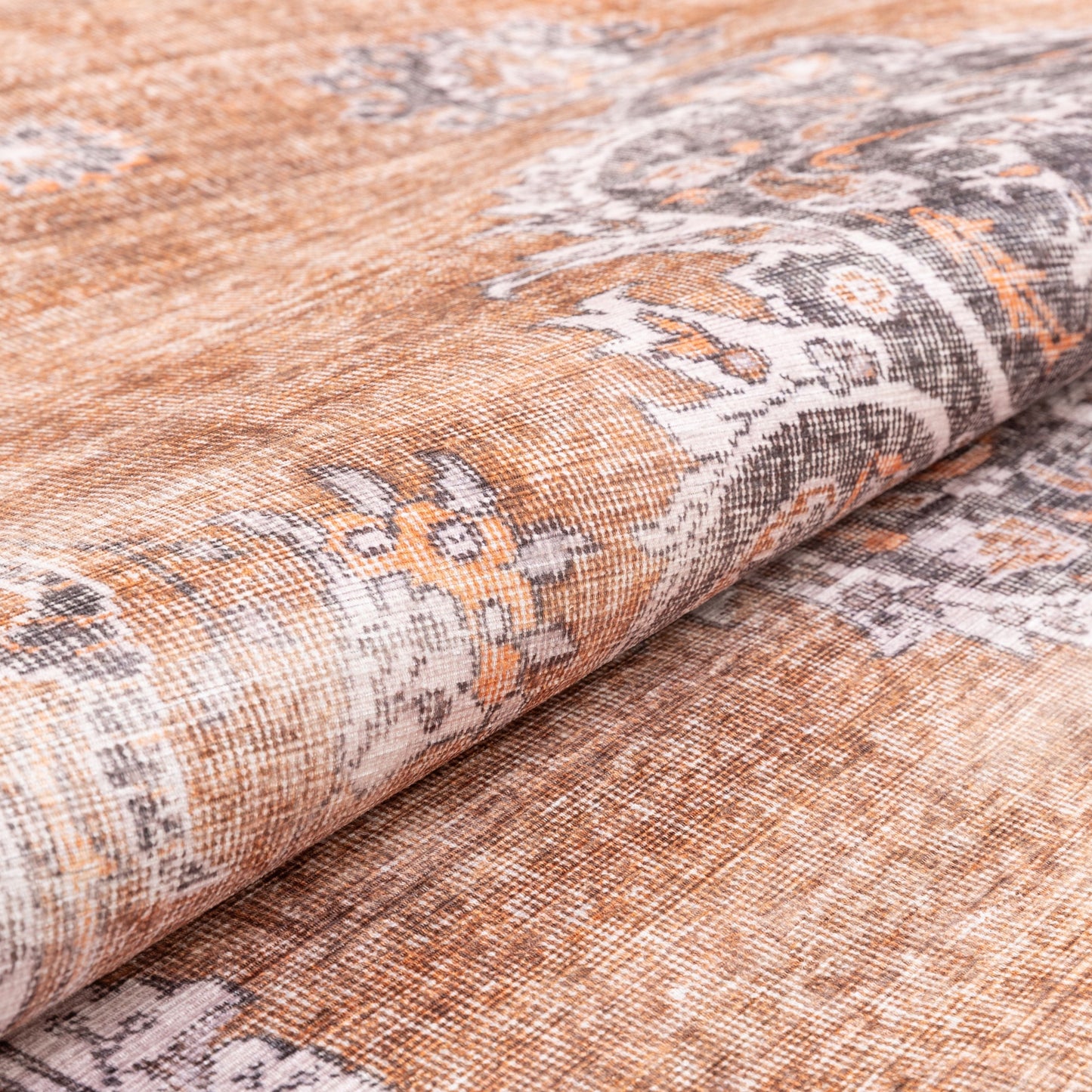 Tarifa Vintage Bohemian Medallion Rust Machine Washable Rug NIL-09