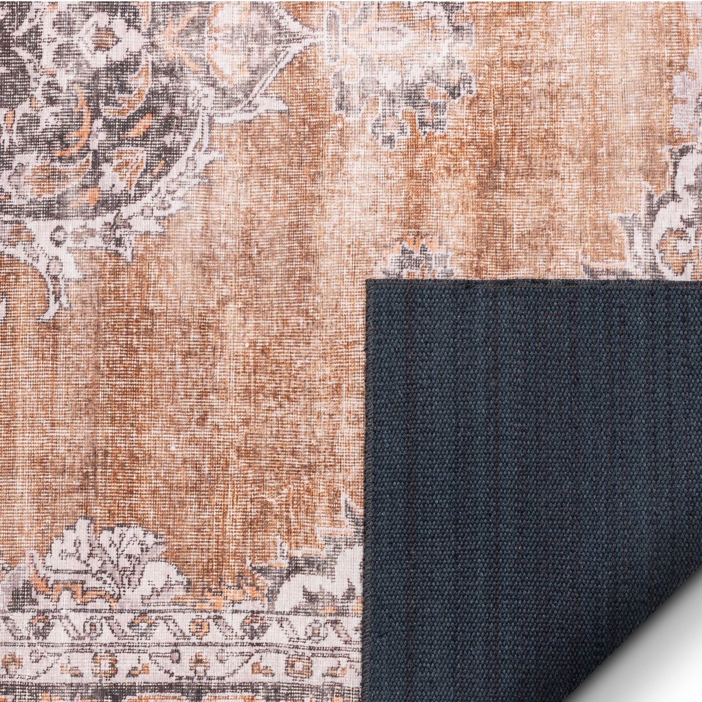 Tarifa Vintage Bohemian Medallion Rust Machine Washable Rug NIL-09