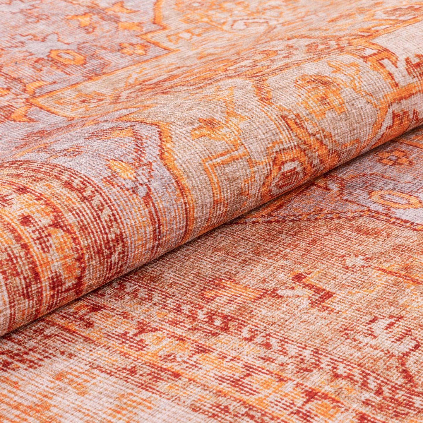 Gila Machine Washable Vintage Bohemian Medallion Oriental Rust Flat-Weave Distressed Rug NIL-11