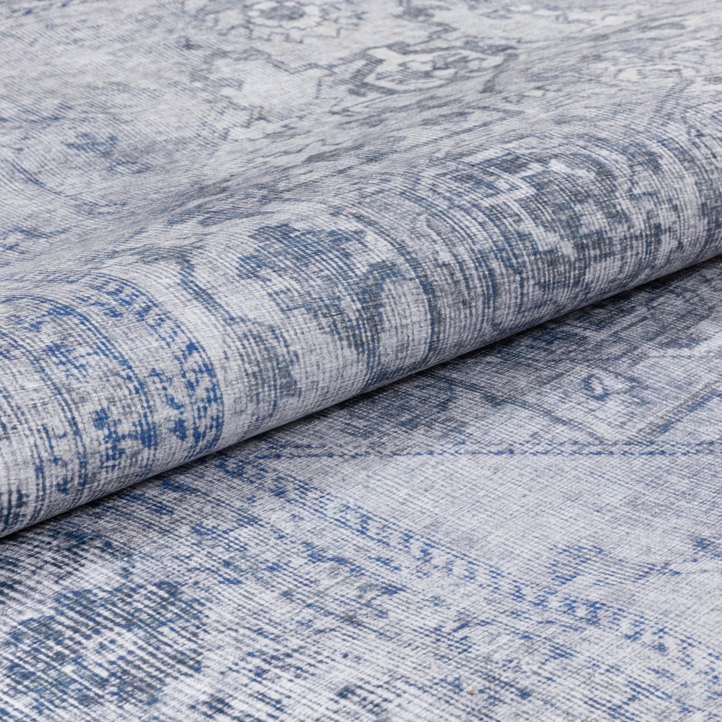 Gila Machine Washable Vintage Bohemian Medallion Oriental Grey Flat-Weave Distressed Rug NIL-17