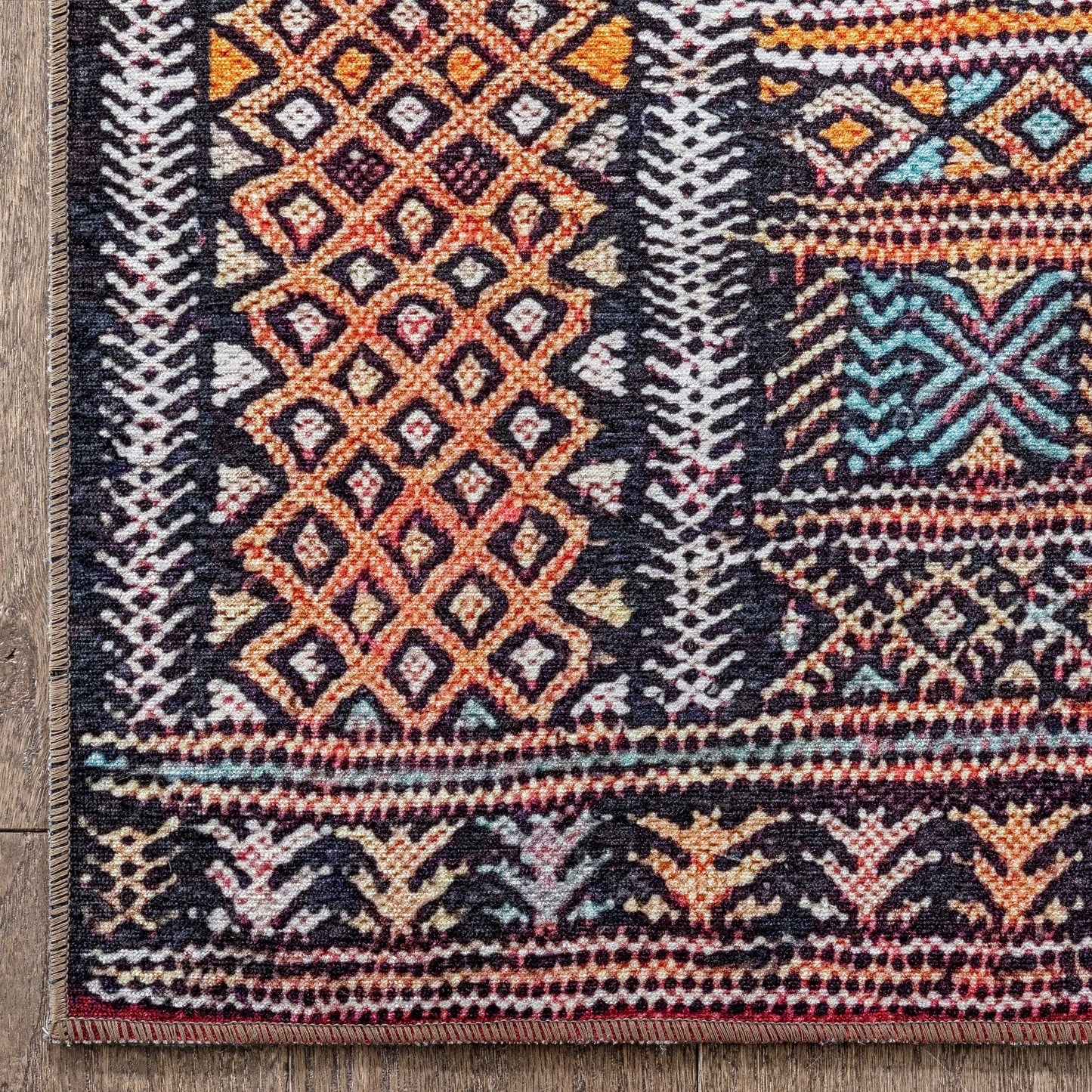 Murcia Machine Washable Tribal Ethnic Vintage Red Flat-Weave Rug NIL-20