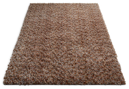 Plain Multi Beige Modern Solid Shag Rug NO-32