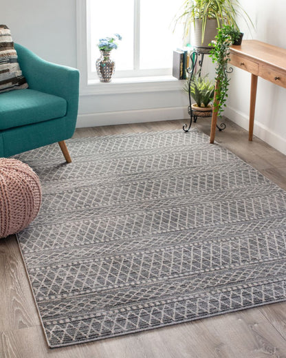 Charlie Blue Modern Vintage Moroccan Trellis Rug OM-104