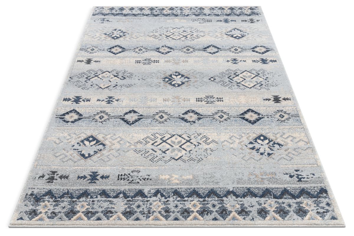 Alu Blue Modern Vintage Tribal Rug OM-174