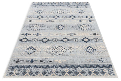 Alu Blue Modern Vintage Tribal Rug OM-174