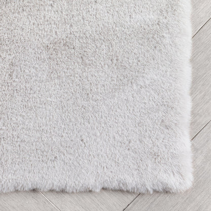 Crest Modern Glam Faux Fur Plush White Shag Rug OPA-12