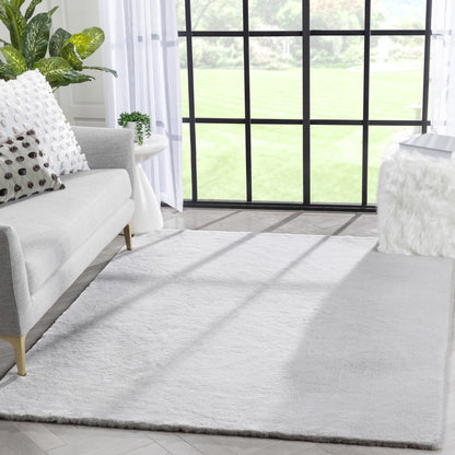 Crest Modern Glam Faux Fur Plush White Shag Rug OPA-12