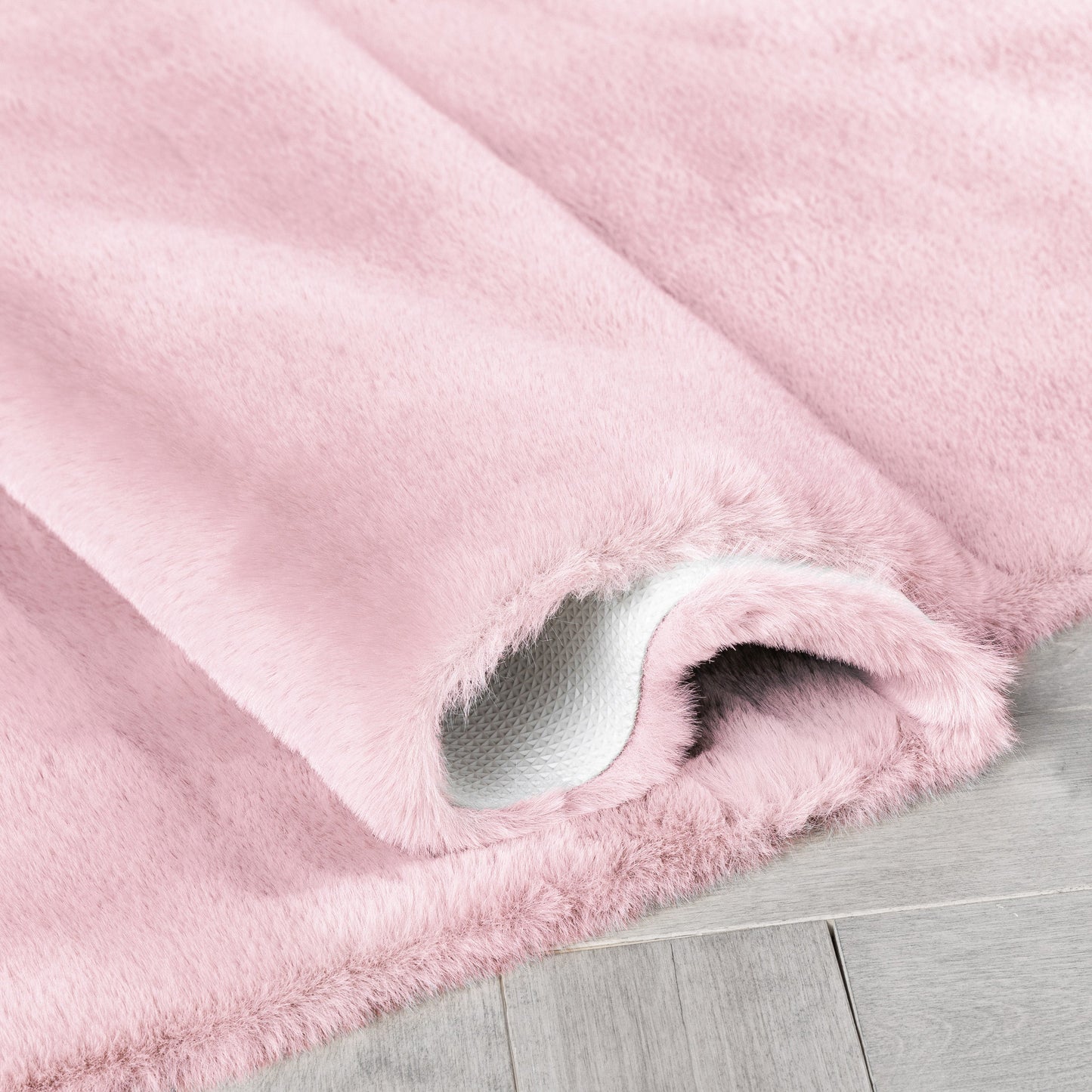 Crest Modern Glam Faux Fur Plush Light Pink Shag Rug OPA-19