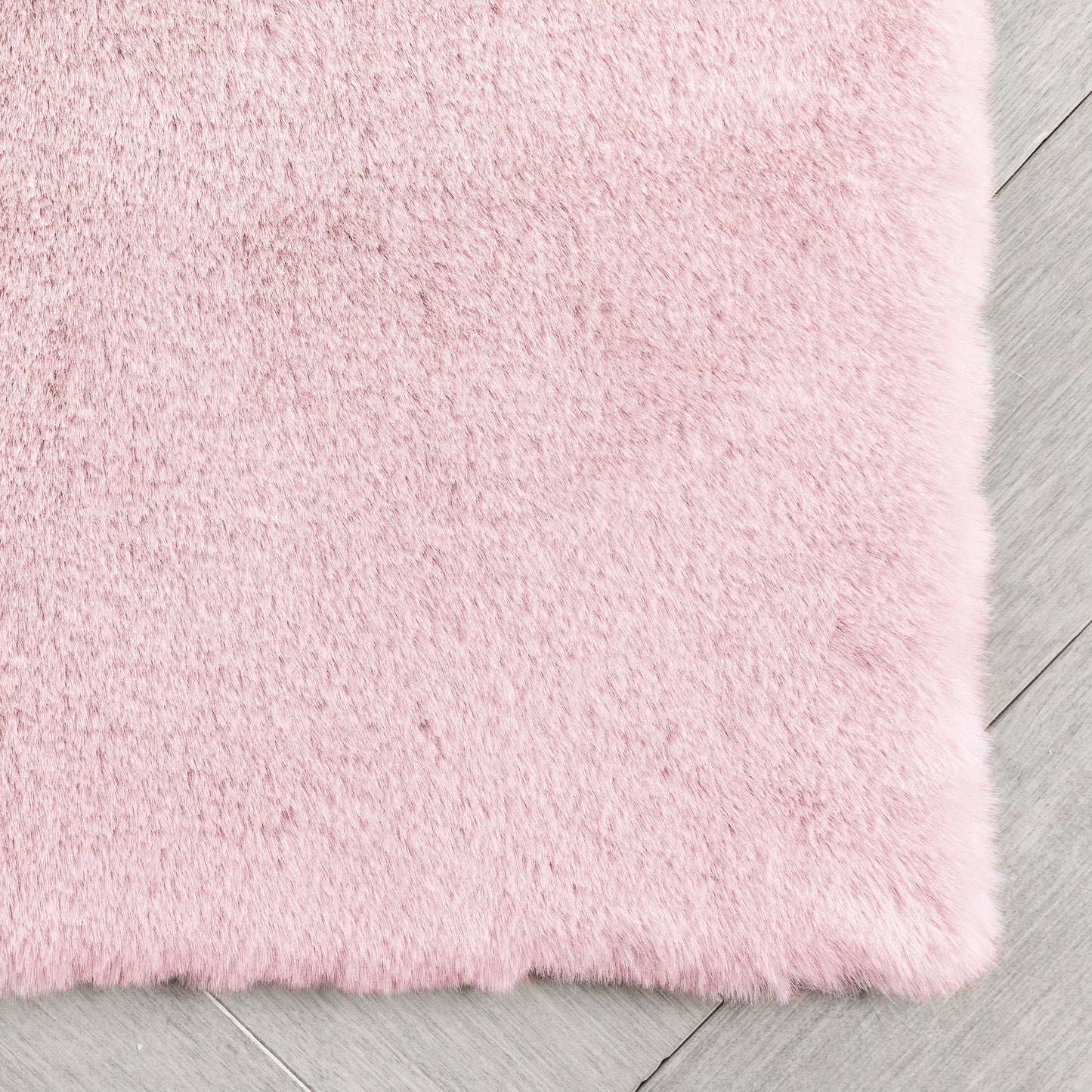 Crest Modern Glam Faux Fur Plush Light Pink Shag Rug OPA-19