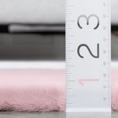 Crest Modern Glam Faux Fur Plush Light Pink Shag Rug OPA-19