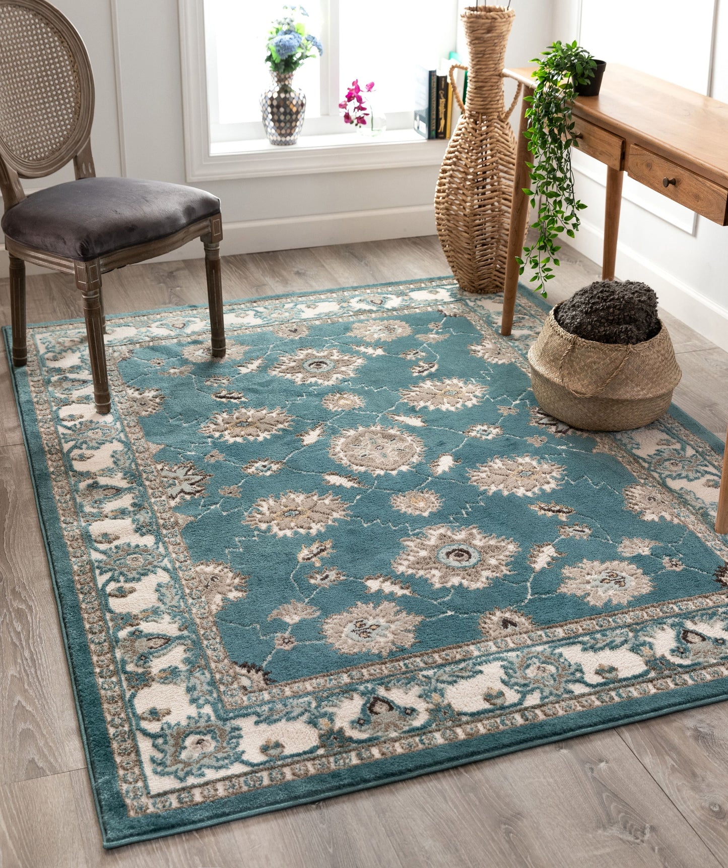 Celia Traditional Persian Oriental Blue High-Low Rug OR-06