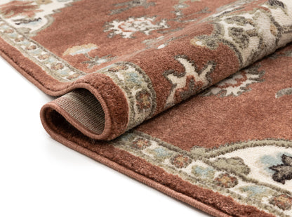 Iris Traditional Oriental Floral Brick High-Low Rug OR-10