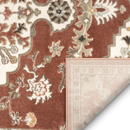 Iris Traditional Oriental Floral Brick High-Low Rug OR-10