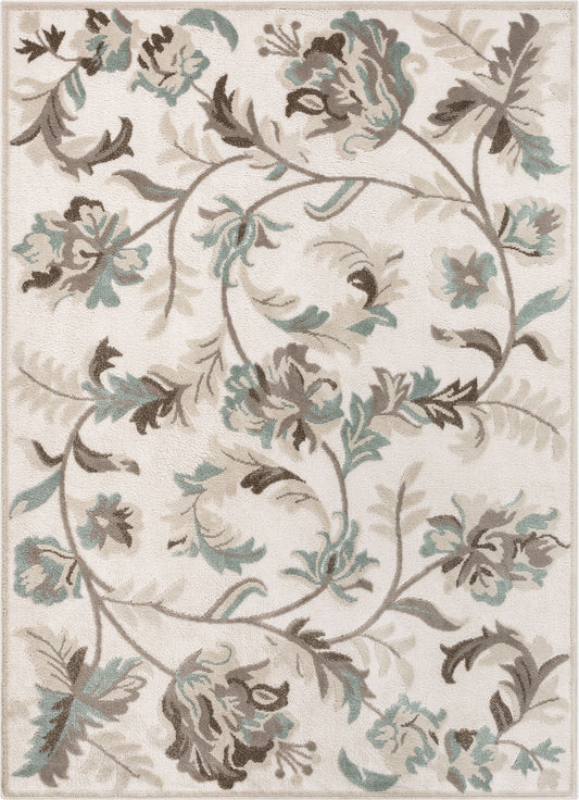 Elsa Farmhouse Floral Cream High-Low Rug OR-22
