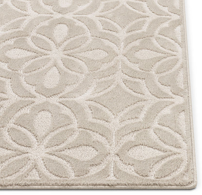 Clara Farmhouse Trellis Geometric Cream High-Low Rug OR-52