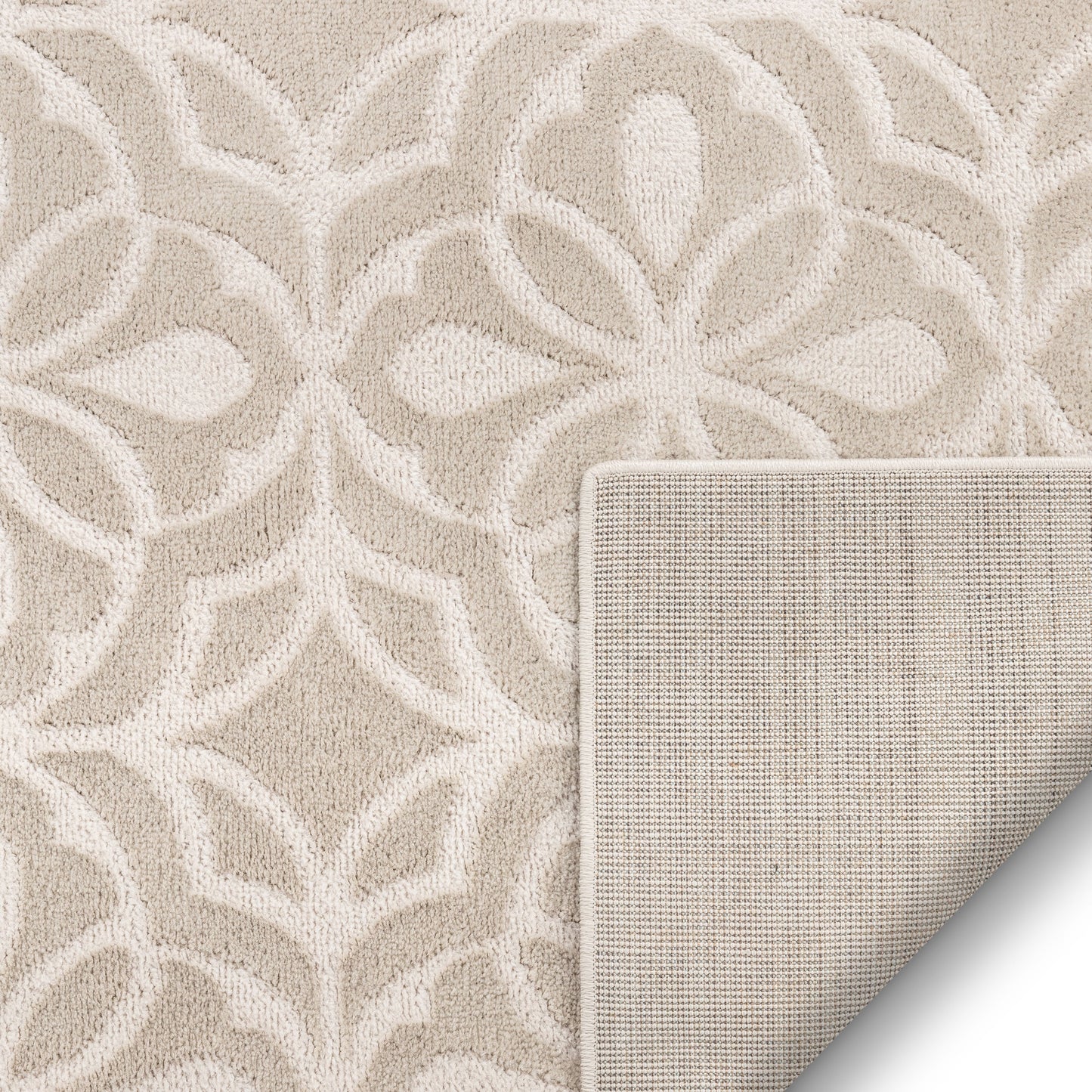 Clara Farmhouse Trellis Geometric Cream High-Low Rug OR-52