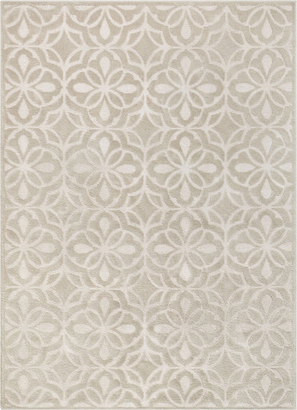 Clara Farmhouse Trellis Geometric Cream High-Low Rug OR-52