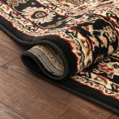 Nima Traditional Medallion Persian Black Rug PA-103