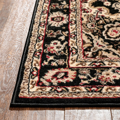Nima Traditional Medallion Persian Black Rug PA-103