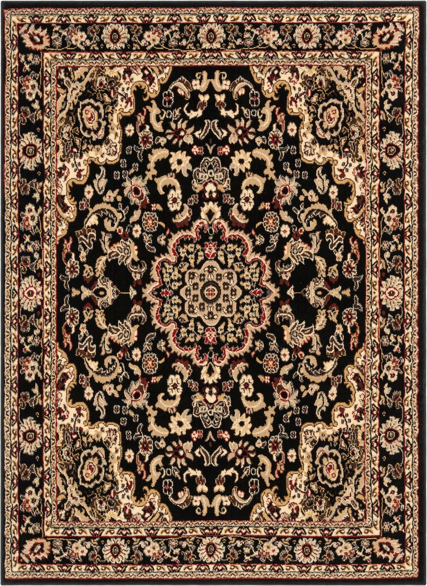 Nima Traditional Medallion Persian Black Rug PA-103