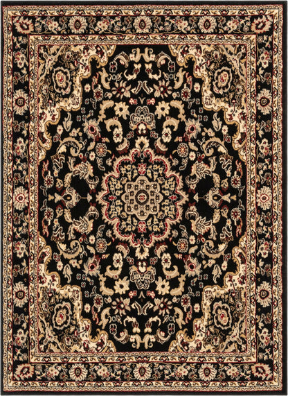 Nima Traditional Medallion Persian Black Rug PA-103