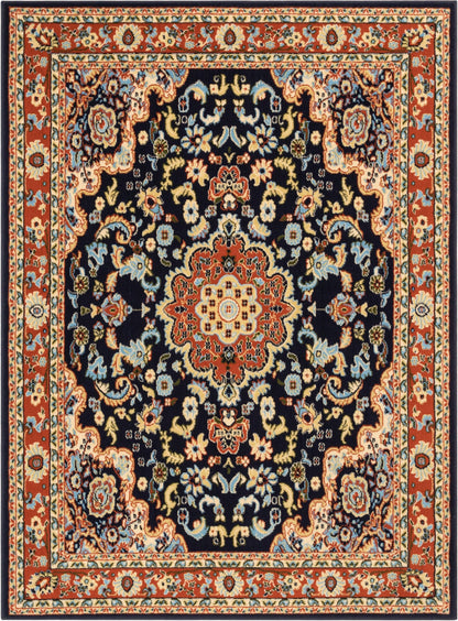 Nima Traditional Medallion Persian Navy Rug PA-104