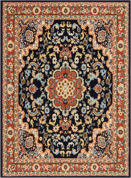 Nima Traditional Medallion Persian Navy Rug PA-104