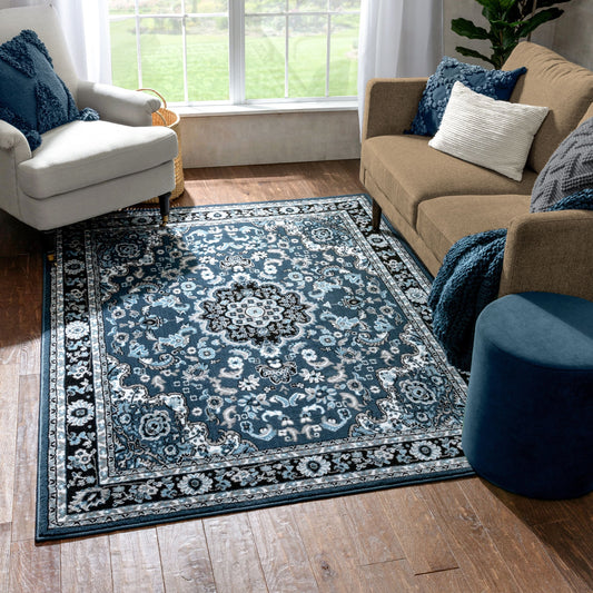 Nima Traditional Medallion Persian Blue Rug PA-106
