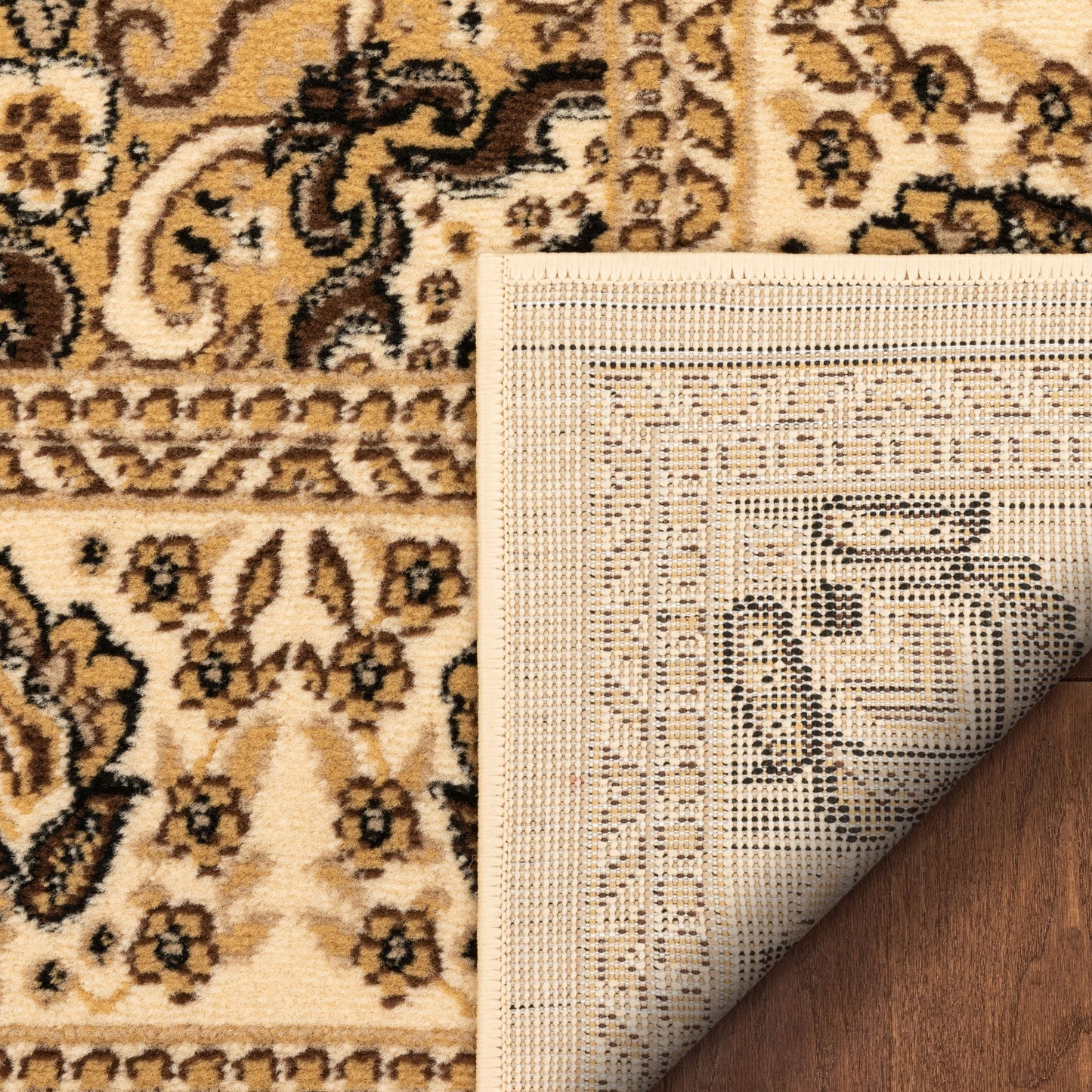 Malika Traditional Medallion Persian Floral Ivory Rug PA-112