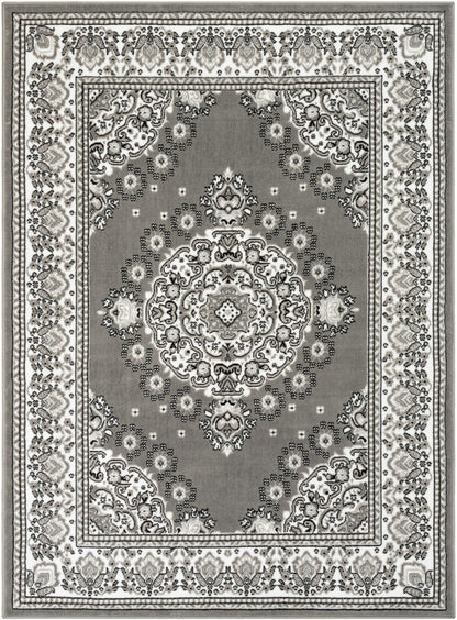 Malika Traditional Medallion Persian Floral Grey Rug PA-117