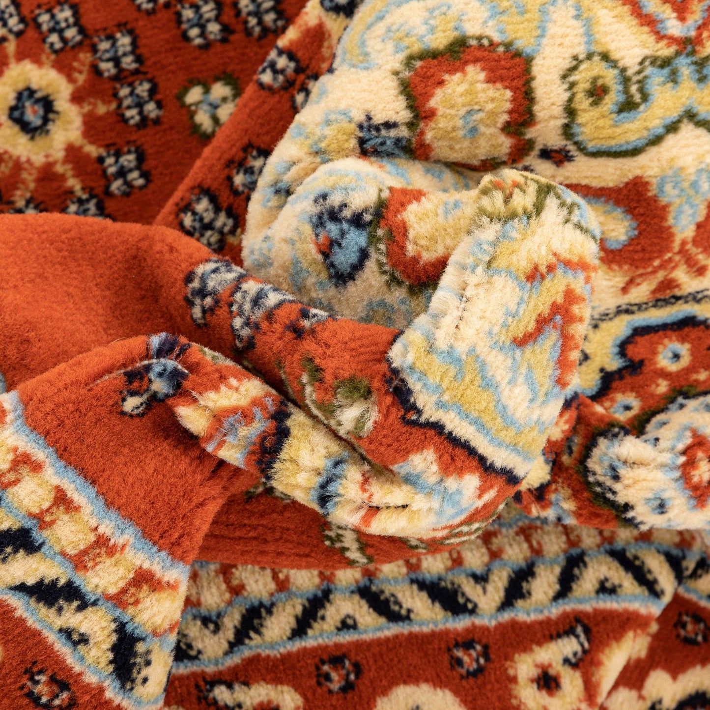 Malika Traditional Medallion Persian Floral Terracotta Rug PA-119