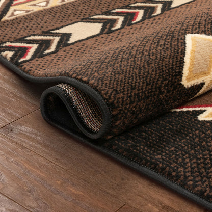 Dakota Tribal Aztec Southwestern Brown Rug PA-128