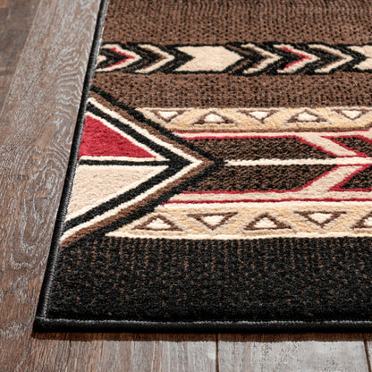 Dakota Tribal Aztec Southwestern Brown Rug PA-128