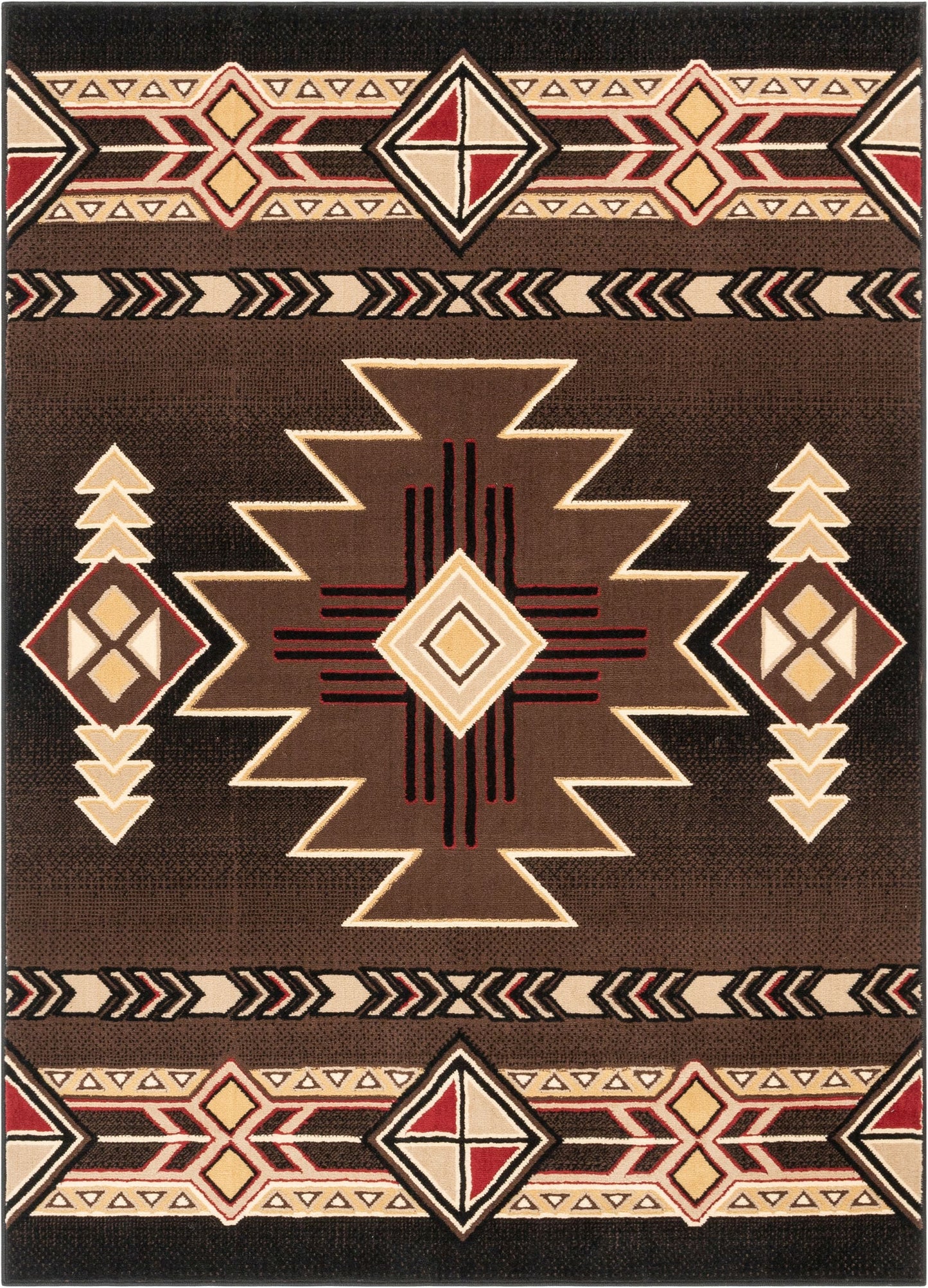 Dakota Tribal Aztec Southwestern Brown Rug PA-128