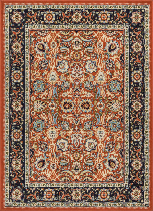 Tabriz Traditional Terracotta Rug-PA-19