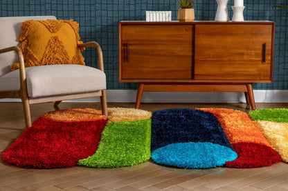 Zuma Modern Geometric Shag Multi 3D Textured Thick & Soft Shag Rug PAB-41