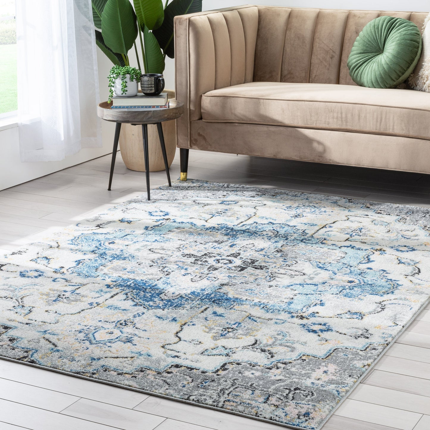 Taura Bohemian Oriental Perisan Light Blue Rug PAL-16