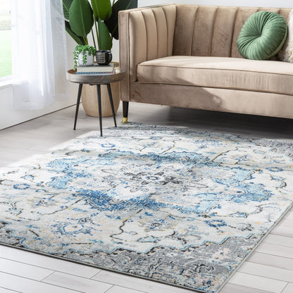 Taura Bohemian Oriental Perisan Light Blue Rug PAL-16