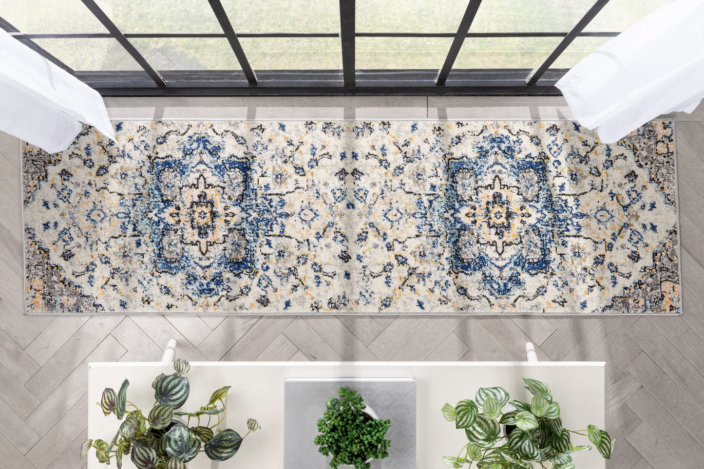 Taura Bohemian Oriental Perisan Light Blue Rug PAL-16