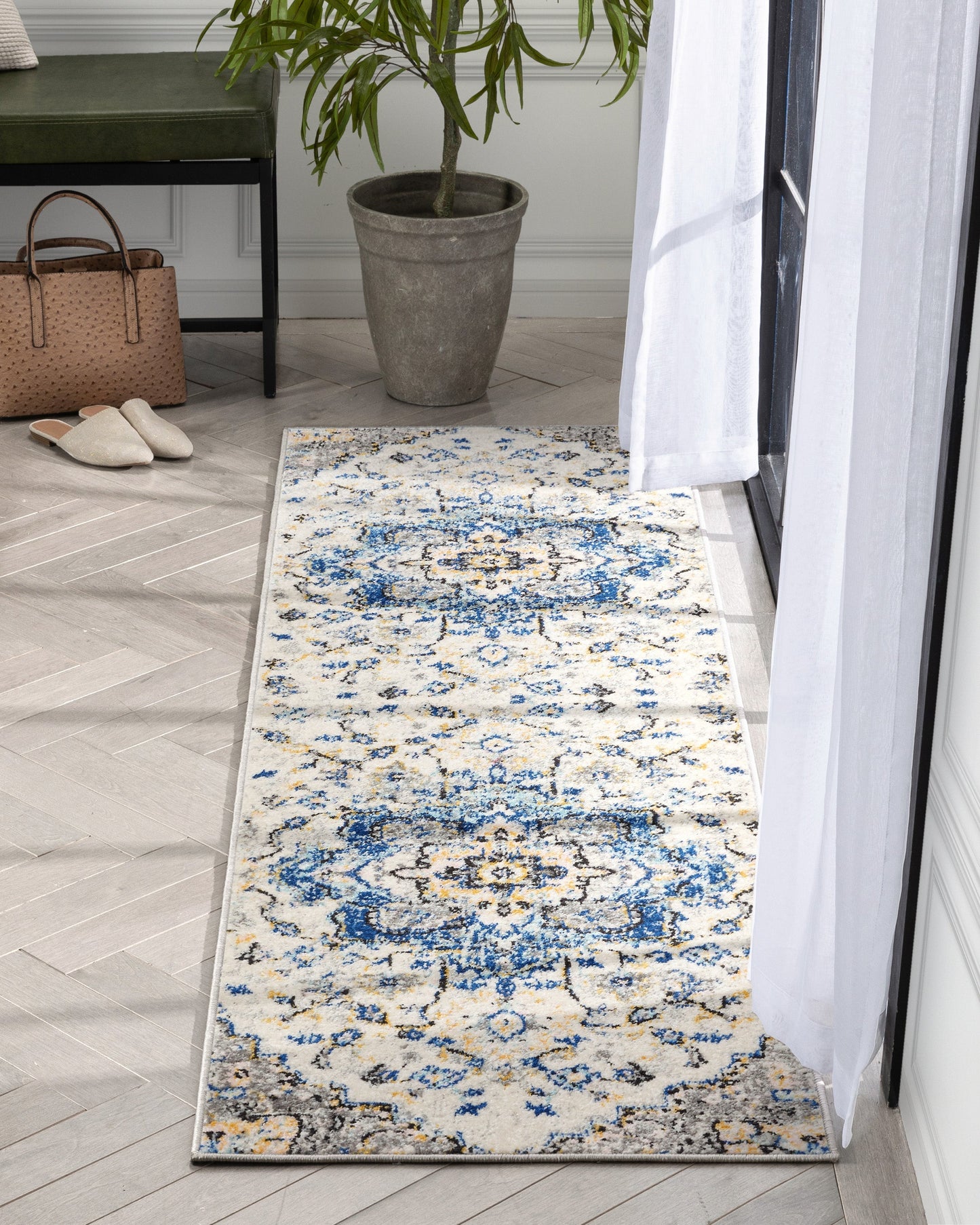 Taura Bohemian Oriental Perisan Light Blue Rug PAL-16