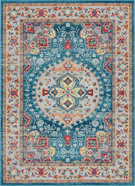 Payson Bohemian Oriental Perisan Teal Rug PAL-25