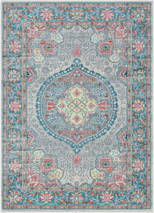 Payson Bohemian Oriental Perisan Grey Teal Rug PAL-27