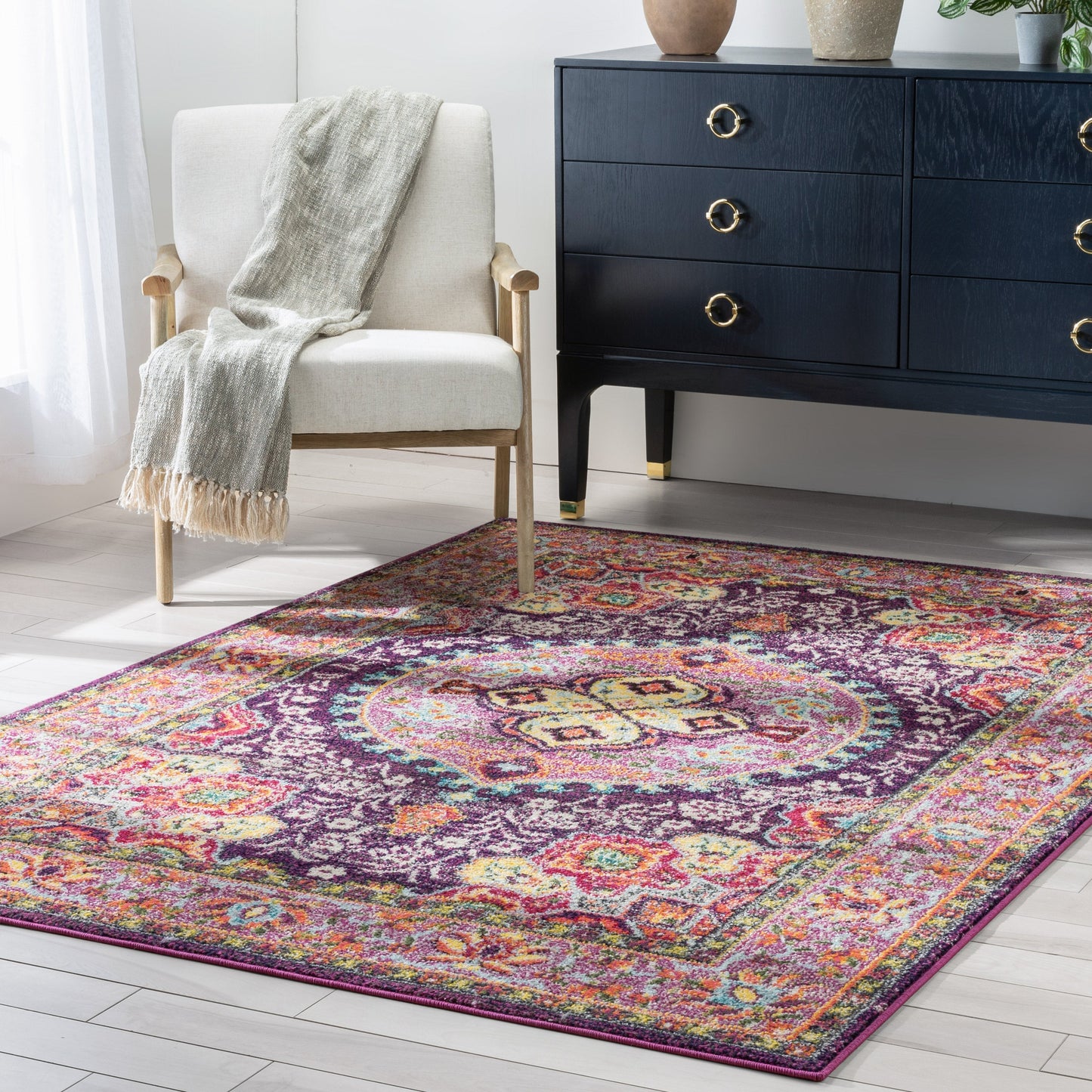Payson Bohemian Oriental Perisan Purple Rug PAL-28
