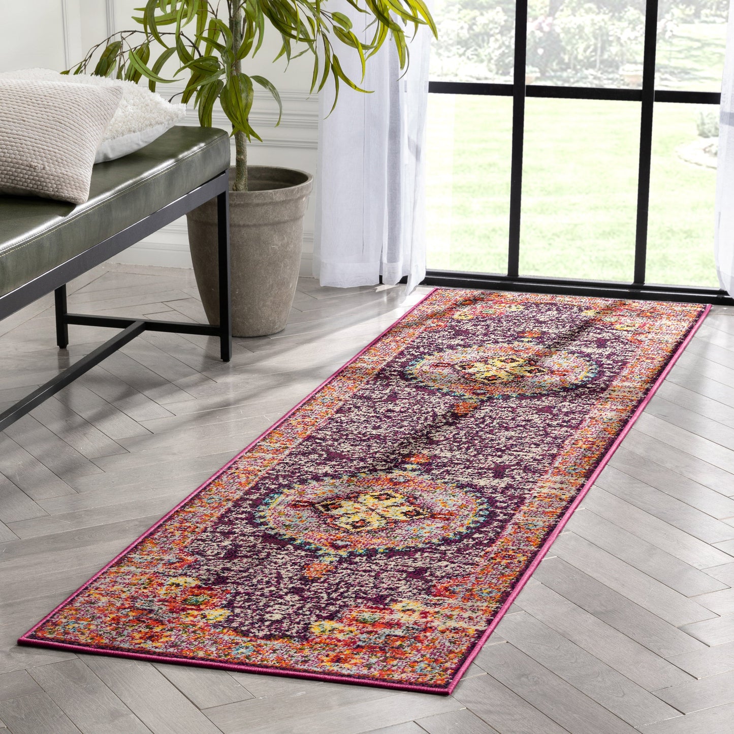 Payson Bohemian Oriental Perisan Purple Rug PAL-28