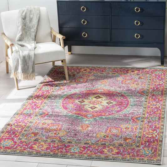 Payson Bohemian Oriental Perisan Fuchsia Rug PAL-29
