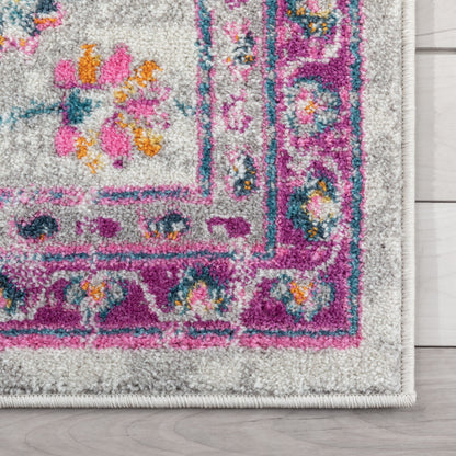 Arlette Bohemian Oriental Perisan Fuchsia Rug PAL-39