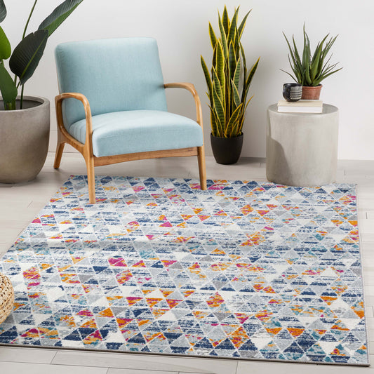 Keyla Modern Geometric Light Blue Rug PAL-46